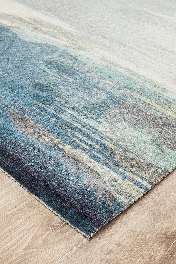 City In Sandy Blue Rug