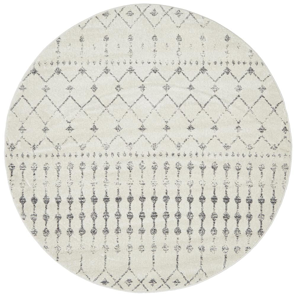 Chrome Elsa Round Rug In Silver