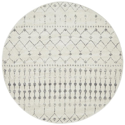 Chrome Elsa Round Rug In Silver