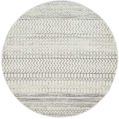 Chrome Mila Round Rug In Silver