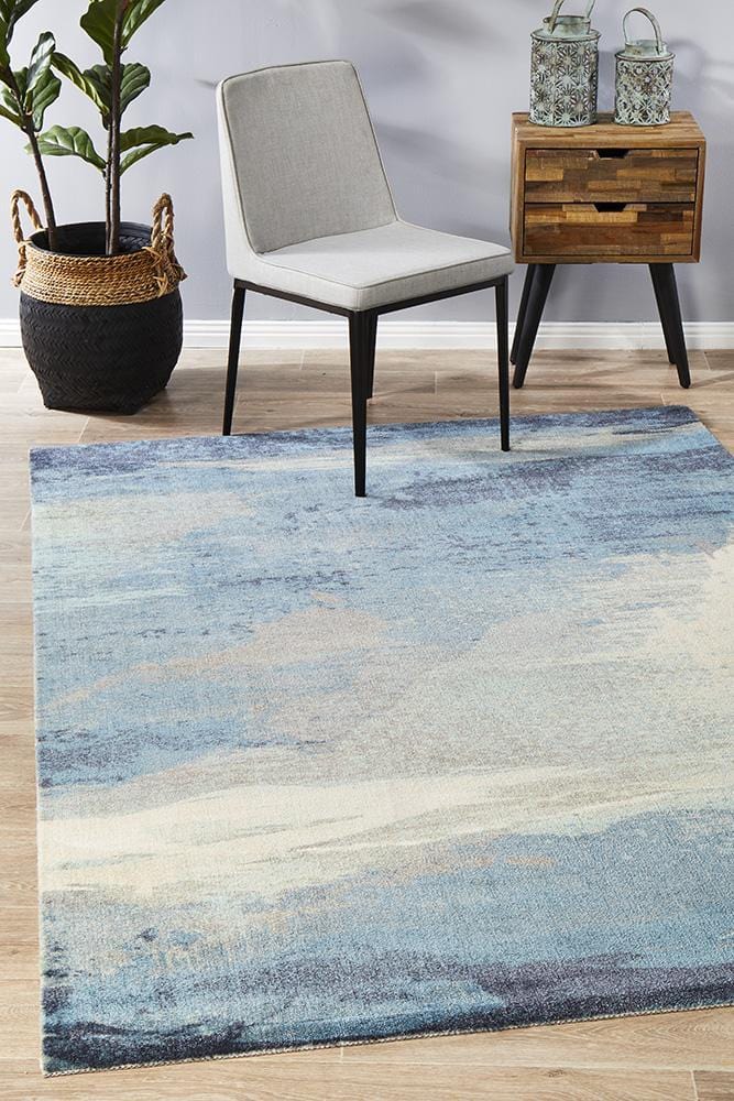 City In Sandy Blue Rug