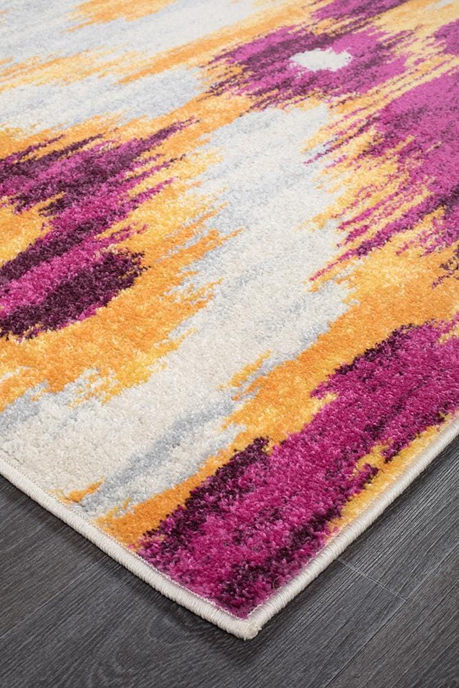 Aubergine Dimensions in Multi Coloured Rug