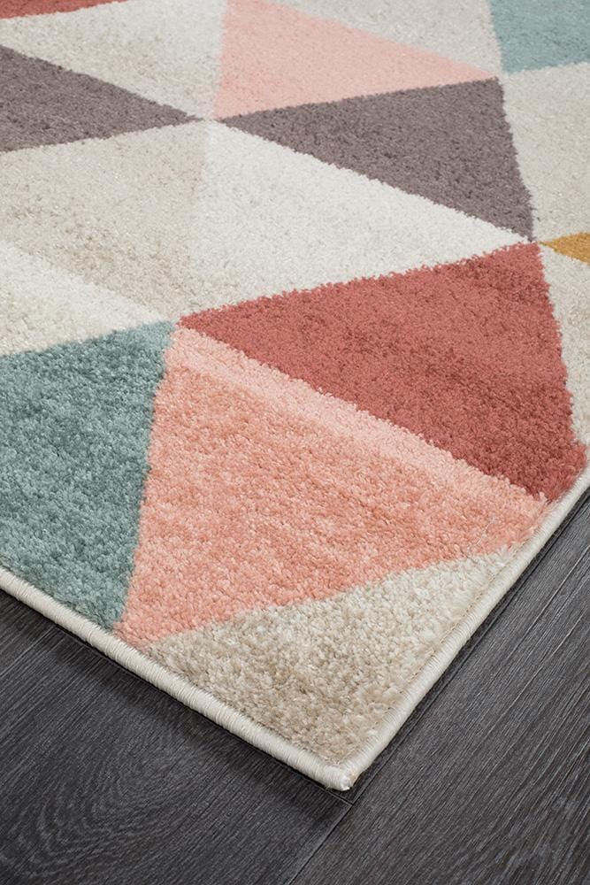 Dimensions in Triangle Blush : Runner Rug