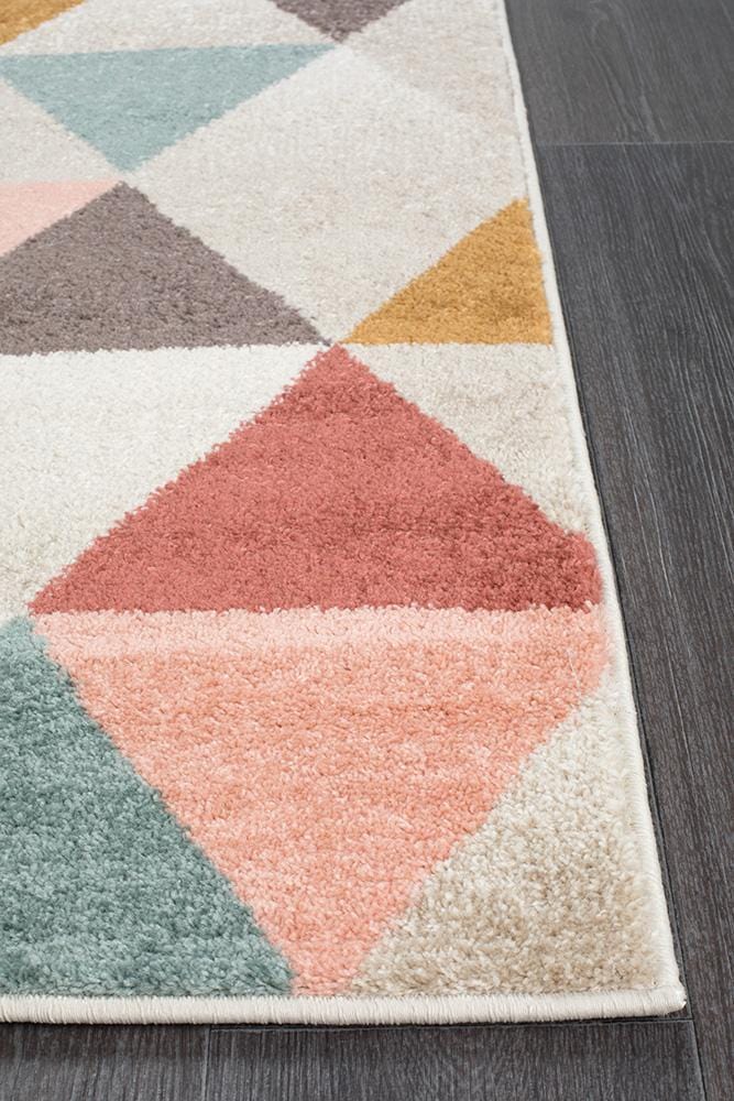 Dimensions in Triangle Blush : Runner Rug