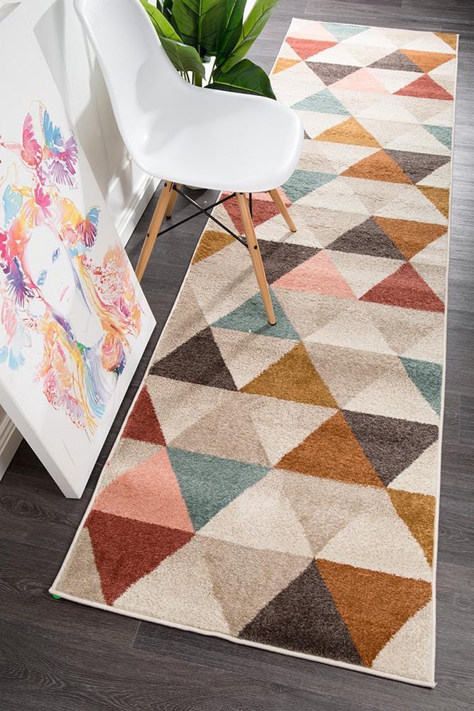 Dimensions in Triangle Blush : Runner Rug