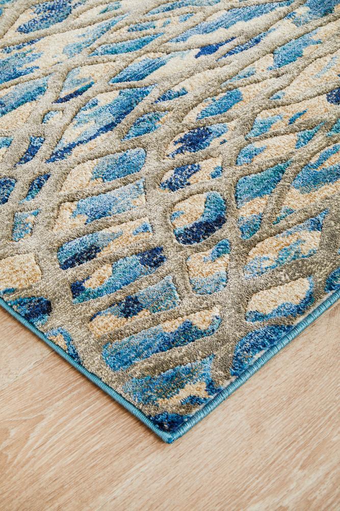 Dream Basket Runner Rug In Blue