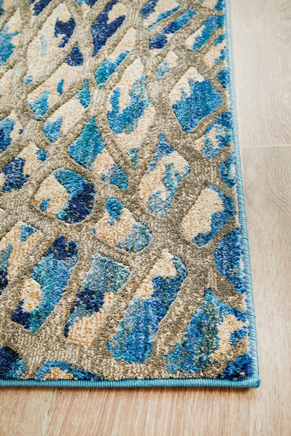 Dream Basket Runner Rug In Blue