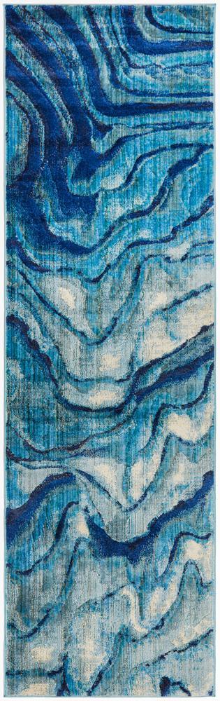 Dream Waves in Indigo : Runner Rug