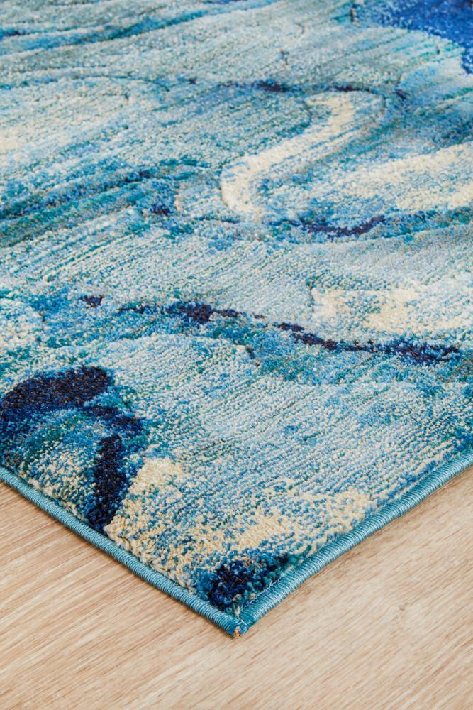 Dream Waves in Indigo : Runner Rug