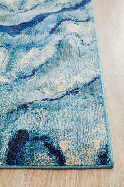 Dream Waves in Indigo : Runner Rug