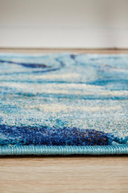 Dream Waves in Indigo : Runner Rug