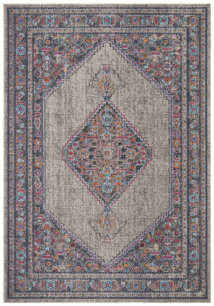 Eternal Diamond Rug In Grey & Multi