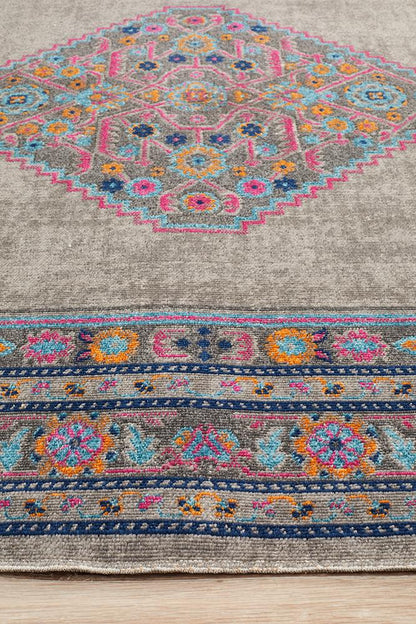 Eternal Diamond Rug In Grey & Multi