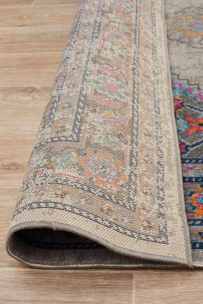 Eternal Diamond Rug In Grey & Multi