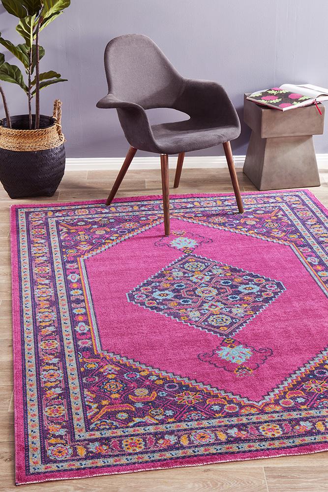 Eternal Diamond Rug In Pink & Multi