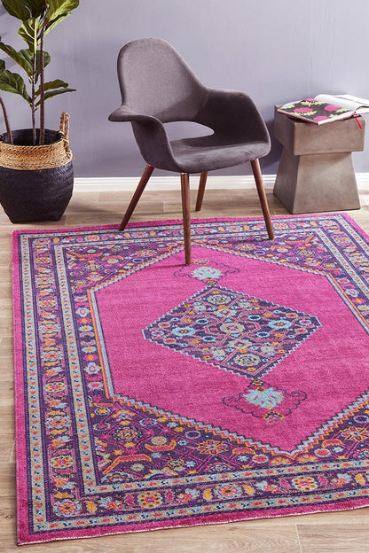 Eternal Diamond Rug In Pink & Multi