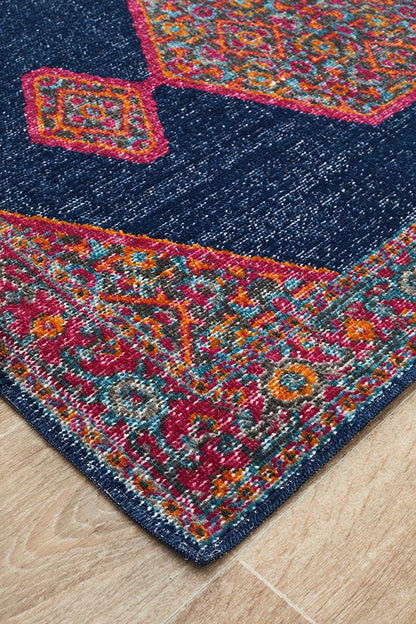 Eternal Runner Rug In Navy & Multi