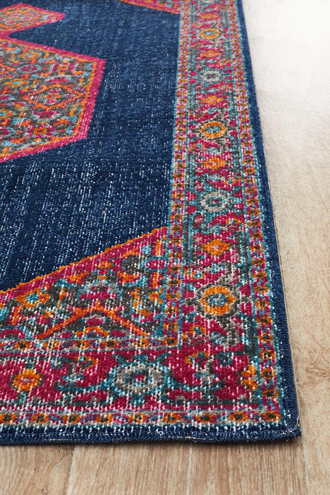 Eternal Runner Rug In Navy & Multi