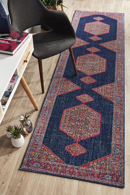 Eternal Runner Rug In Navy & Multi