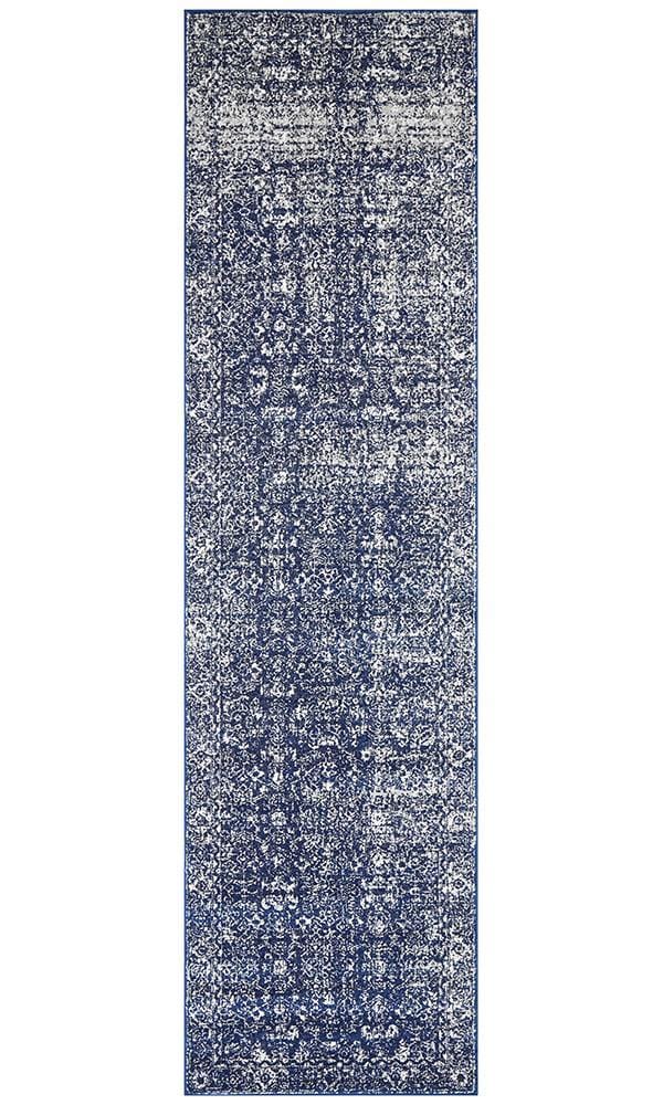 Evoke Runner Rug In Cloudy Navy