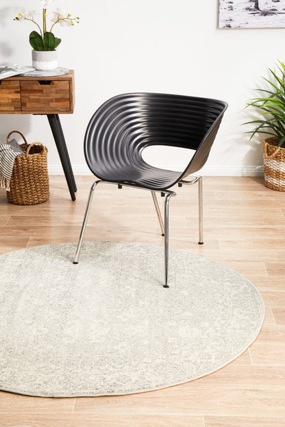 Evoke Round Rug In Silver