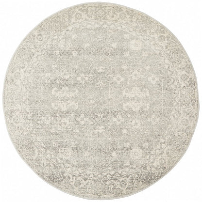 Evoke Round Rug In Silver