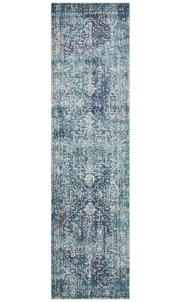 Evoke Runner Rug In Misty Blue