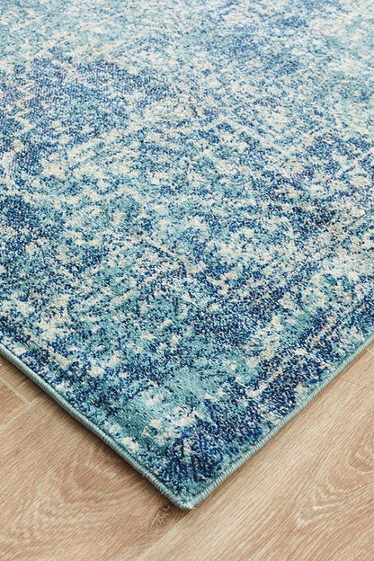 Evoke Runner Rug In Misty Blue