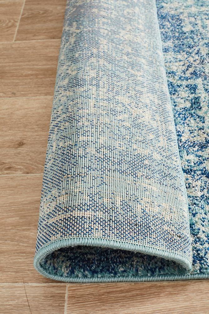 Evoke Runner Rug In Misty Blue