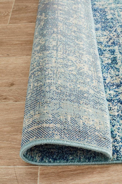 Evoke Runner Rug In Misty Blue