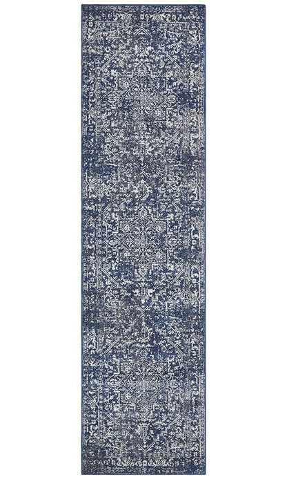 Evoke Medallion in Navy : Runner Rug