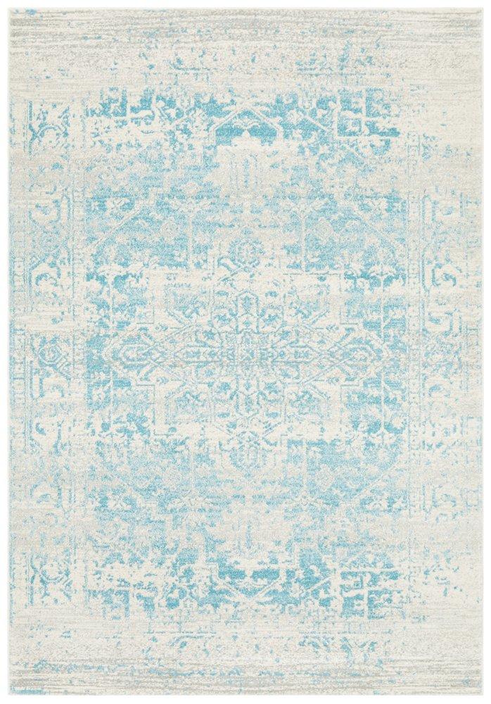 Evoke In White & Blue Rug