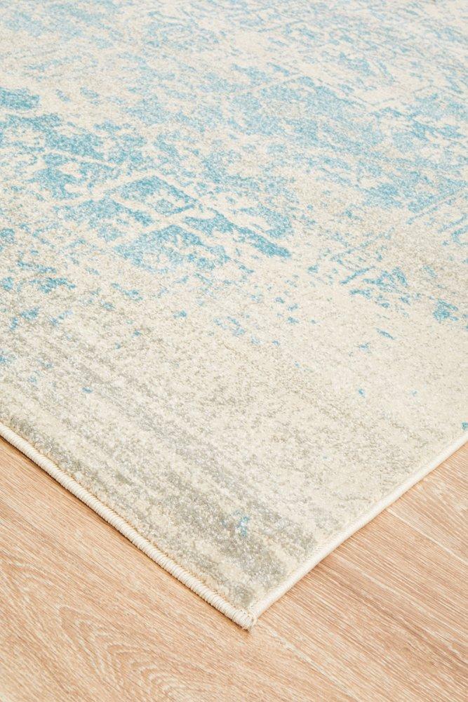 Evoke In White & Blue Rug