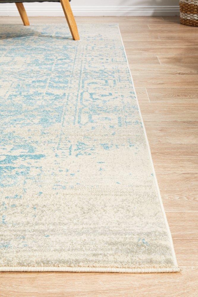 Evoke In White & Blue Rug