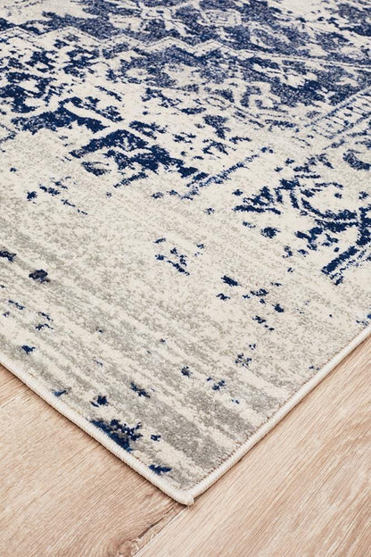 Evoke In White & Navy Rug