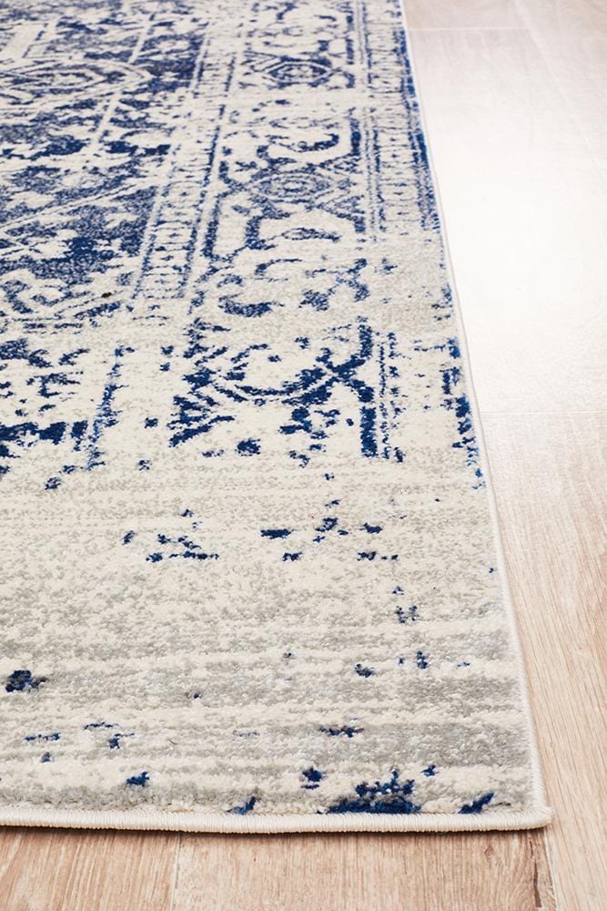 Evoke In White & Navy Rug