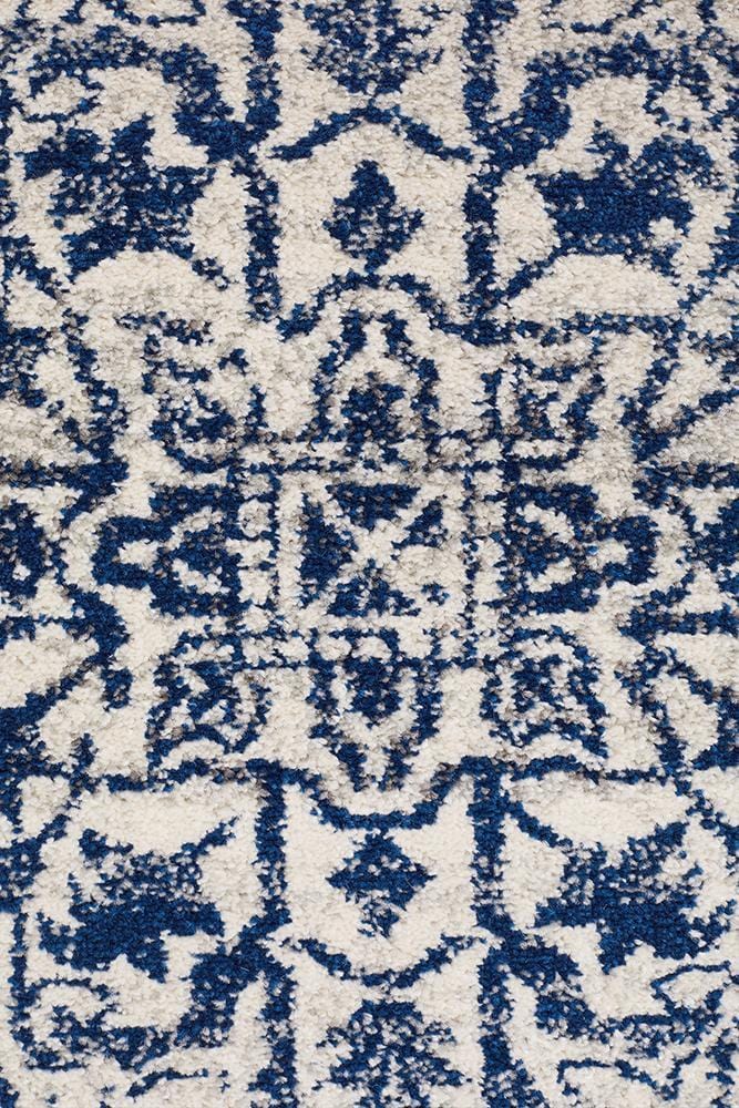 Evoke In White & Navy Rug