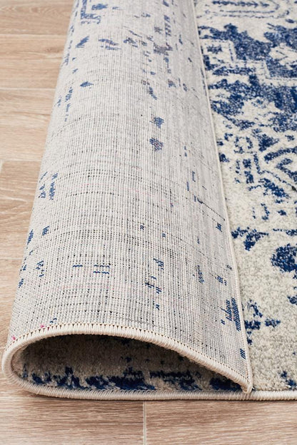 Evoke In White & Navy Rug