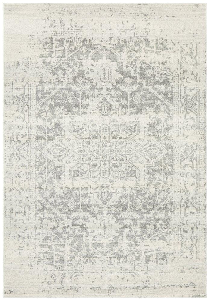 Evoke In White & Silver Rug