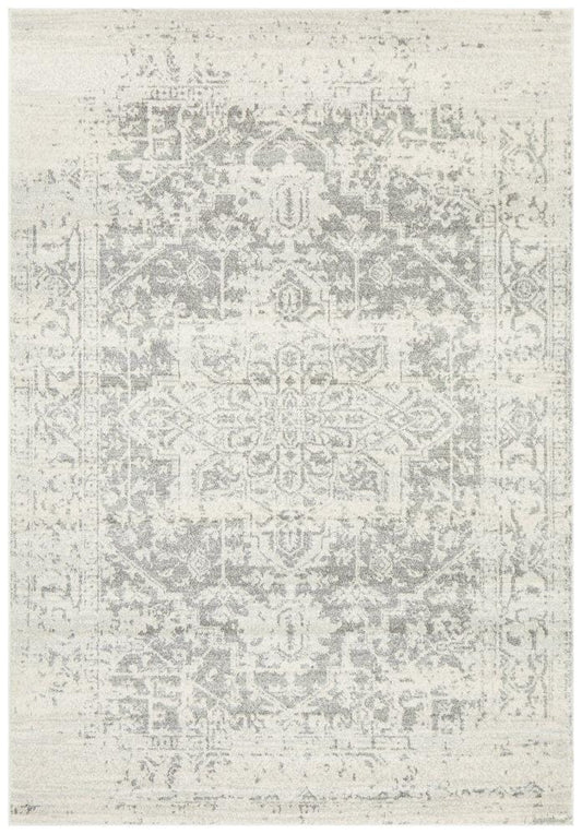 Evoke In White & Silver Rug