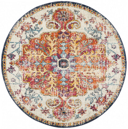 Evoke Carnival in White : Round Rug