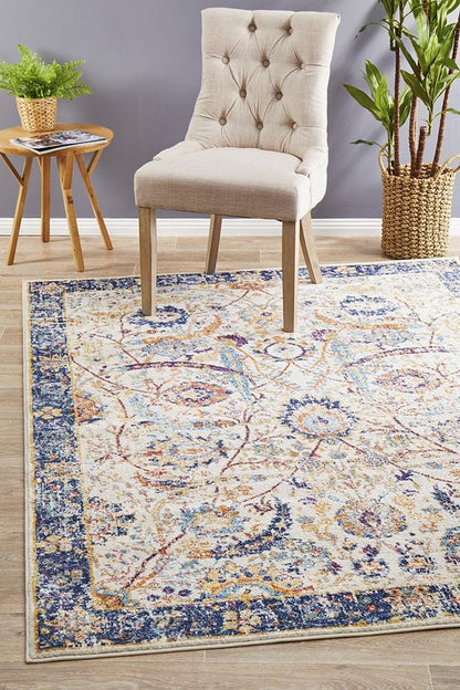 Evoke Peacock Rug In Ivory