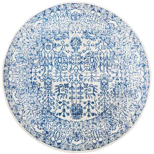 Evoke Nomad Round Rug In Blue