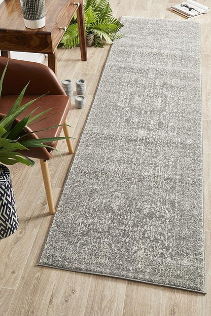 Evoke Nomad Runner Rug In Grey