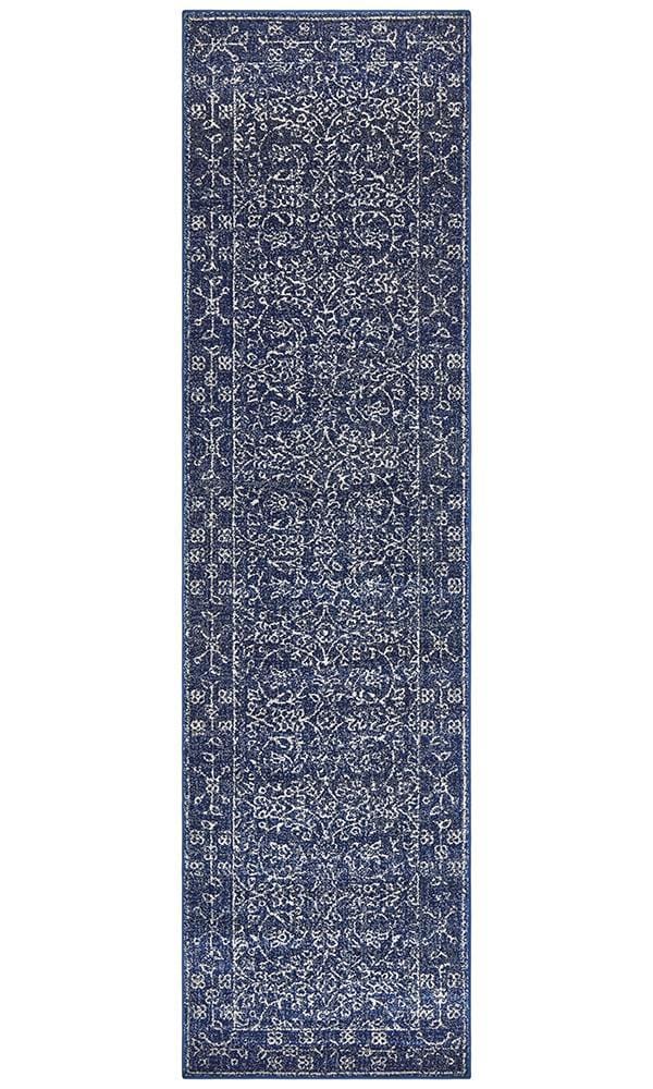 Evoke Cloud  Runner Rug In Navy