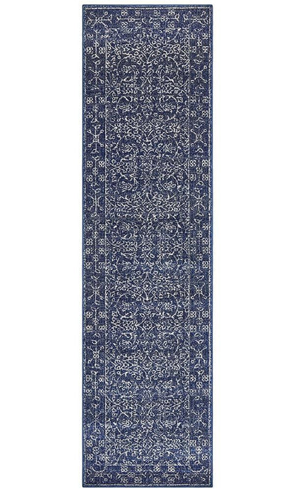 Evoke Cloud  Runner Rug In Navy