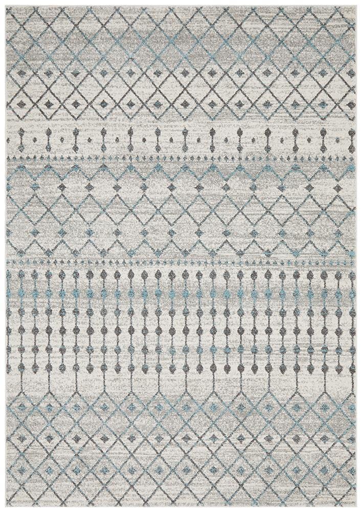 Evoke Tribal In Grey And White Rug