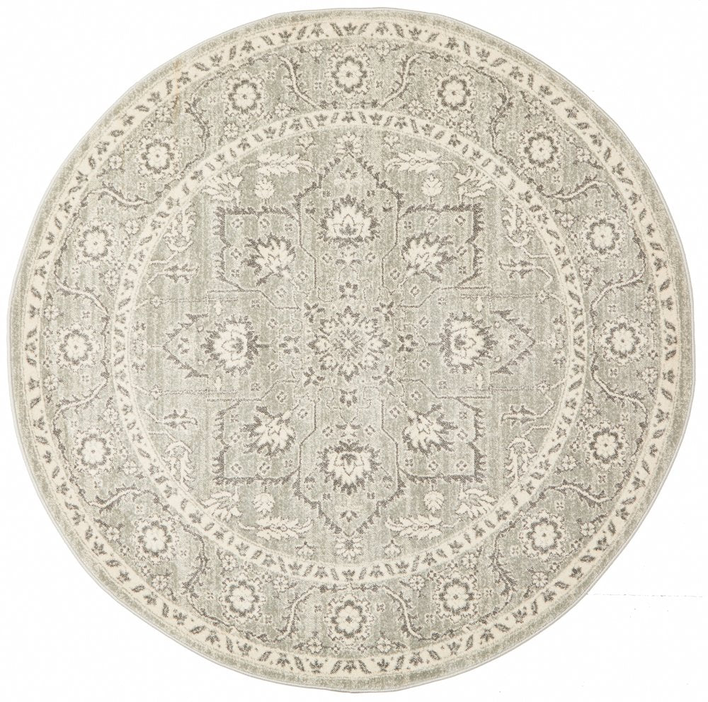 Evoke Star Round Rug In Silver