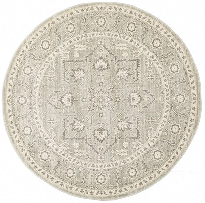 Evoke Star Round Rug In Silver