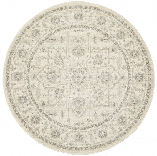 Evoke Star Round Rug In White